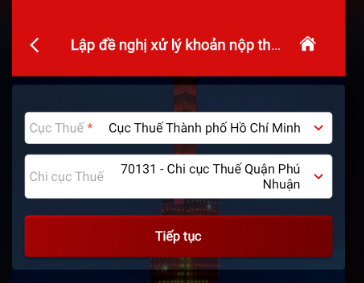 Chọn chi cục thuế 