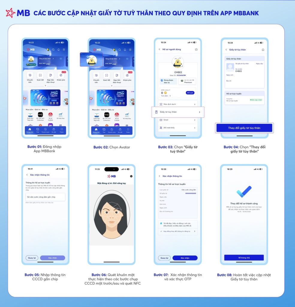 Cập nhật sinh trắc học ngân hàng MBBank