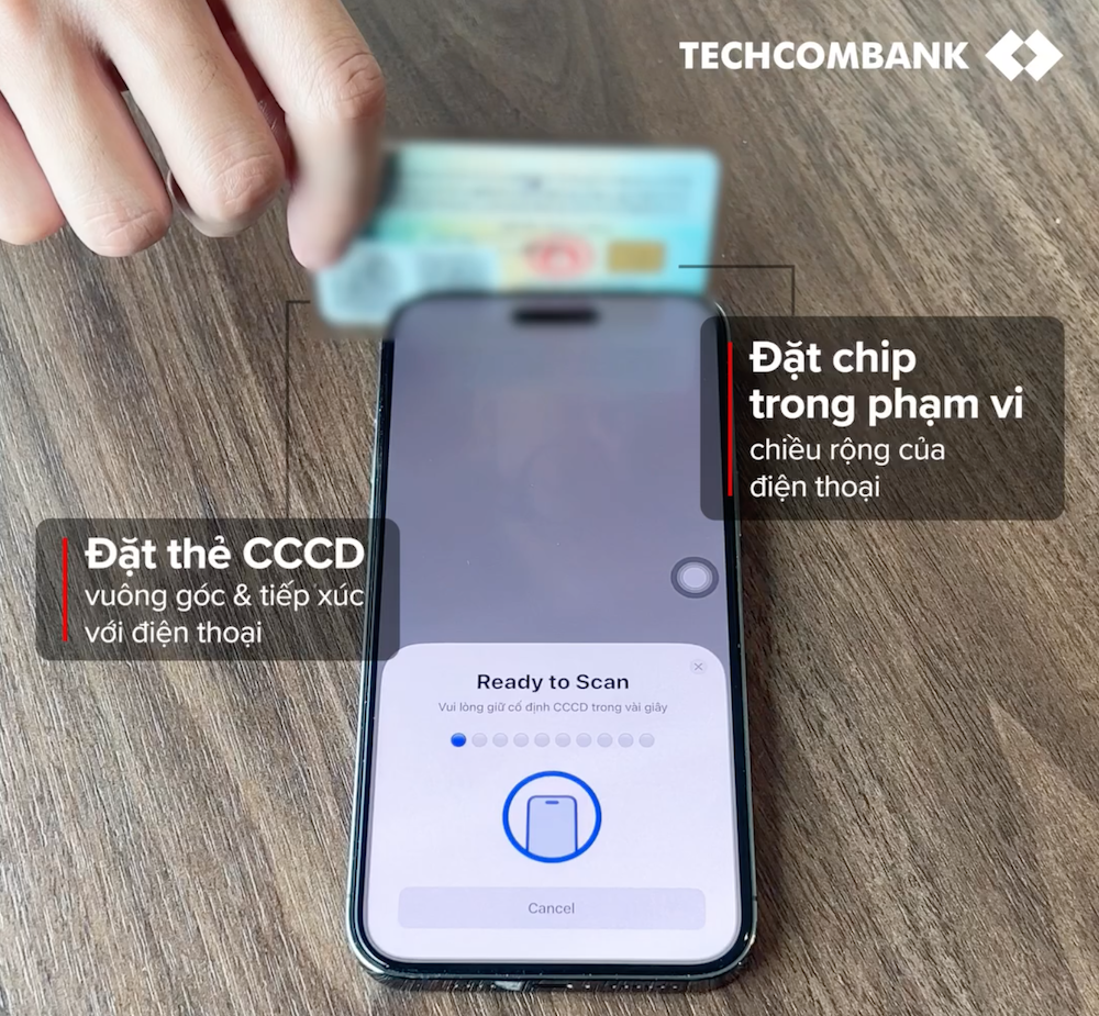 Cập nhật sinh trắc học ngân hàng Techcombank