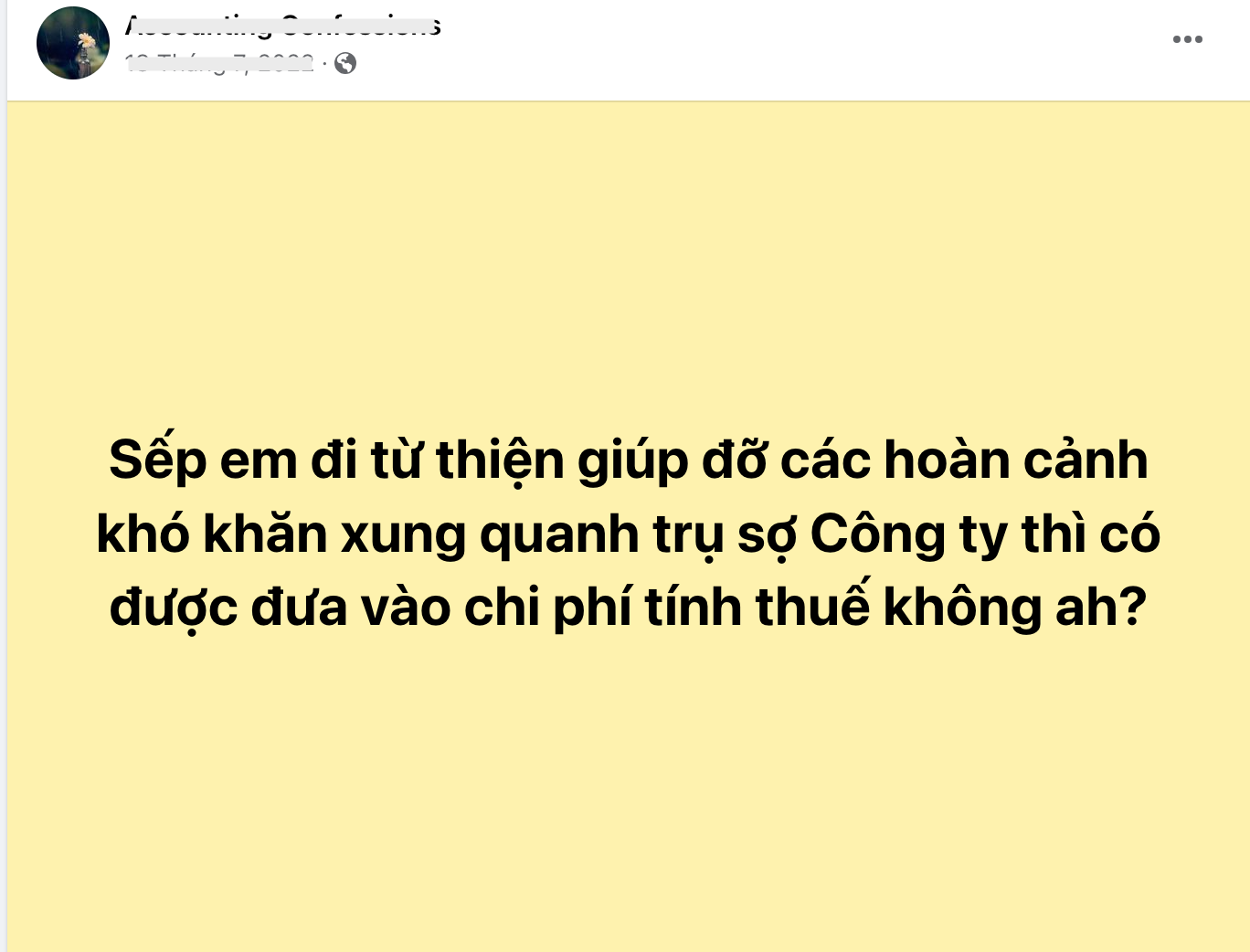 Chi phí ủng hộ từ thiện có được trừ khi tính thuế TNDN không?