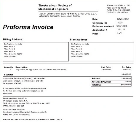 mẫu proforma invoice mới nhất