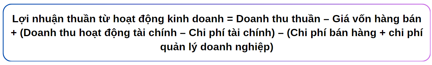 công thức tính lợi nhuận thuần