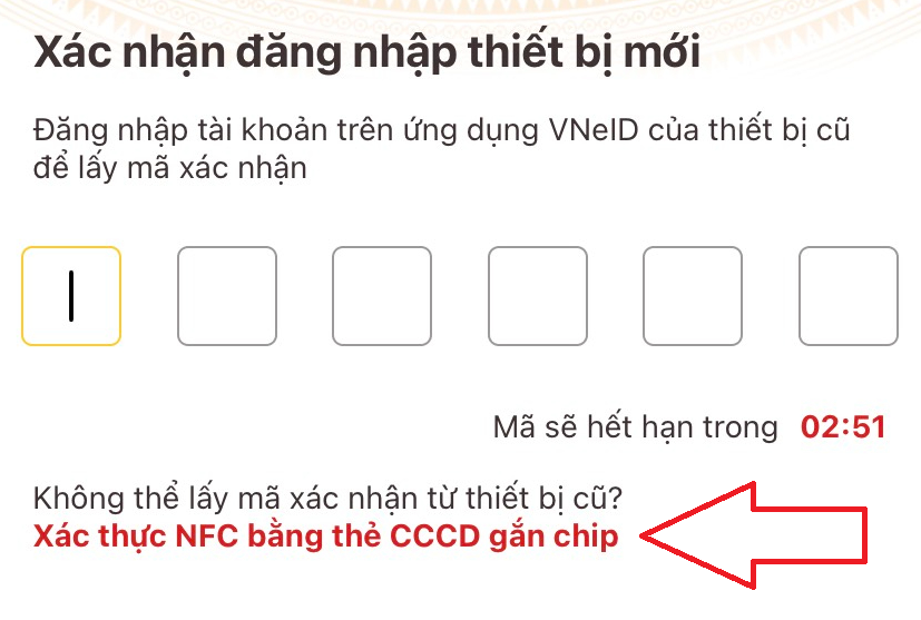 đăng nhập vneid trên thiết bị mới